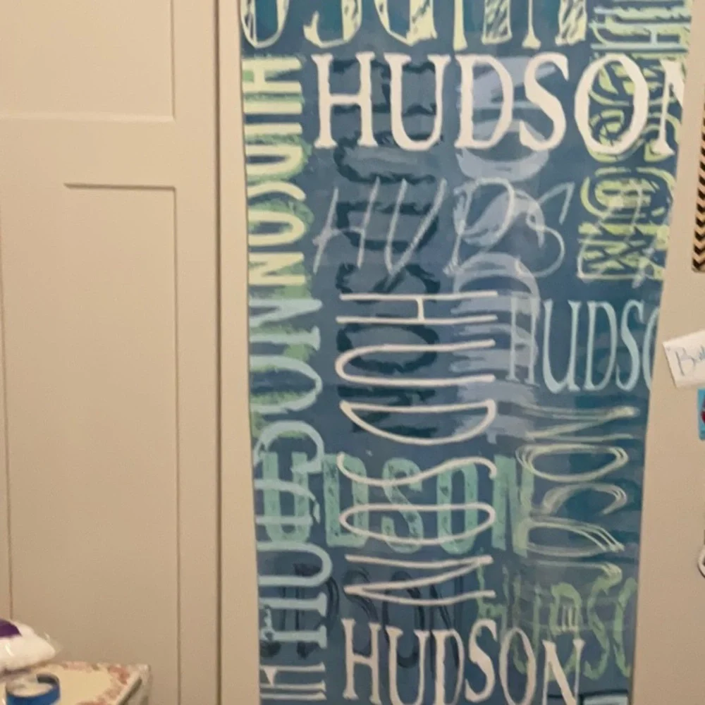 Blue and Green HUDSON Personalized Beach Towel
